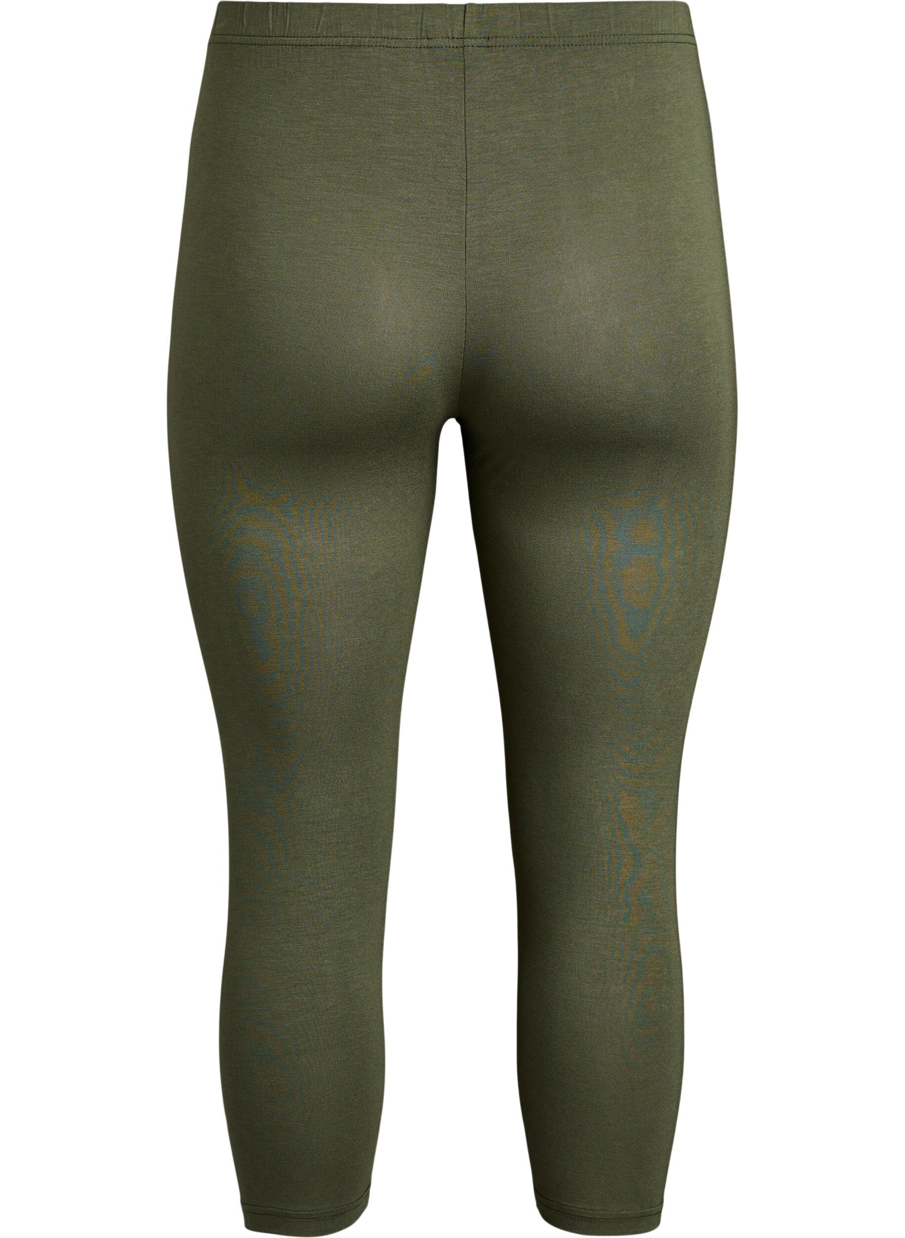 Zizzifashion Basic 3/4 leggings in viscose, Green, Packshot image number 1