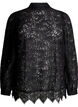 Lace blouse with bow detail, Black, Packshot image number 0