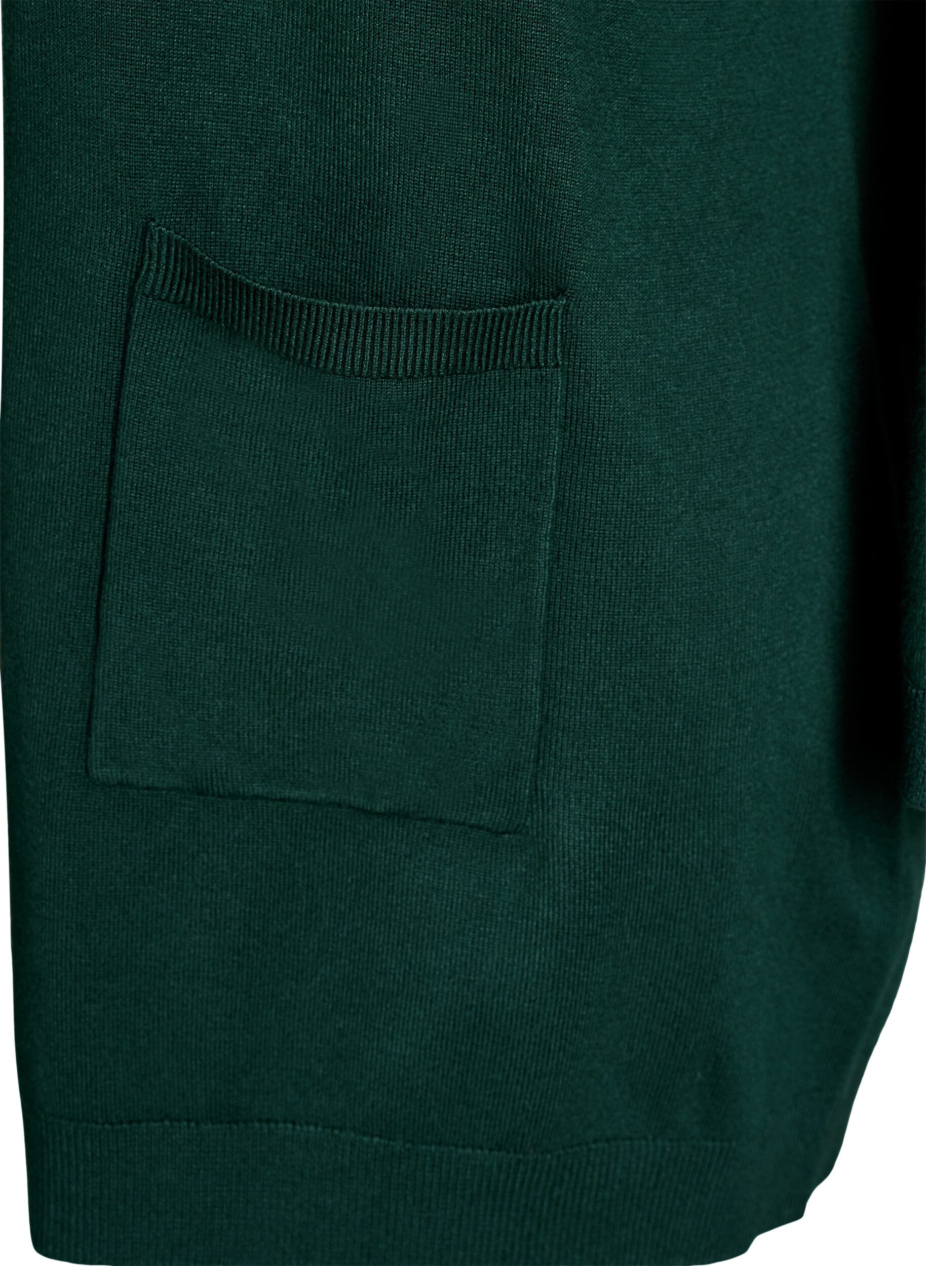 Zizzifashion Long knitted cardigan in a viscose blend, Green, Packshot image number 2