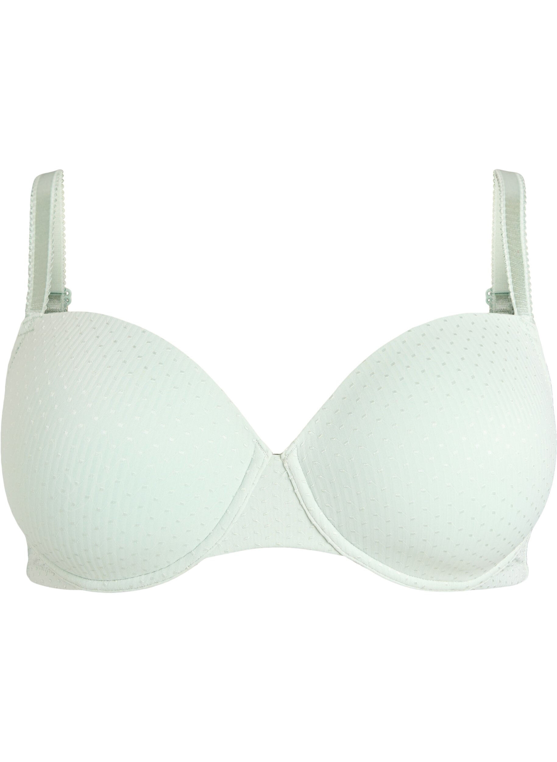 Zizzifashion Moulded microfibre bra with a dobby texture, Green, Packshot image number 0