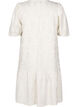 Knee-length jacquard dress with short sleeves, Whisper White, Packshot image number 1