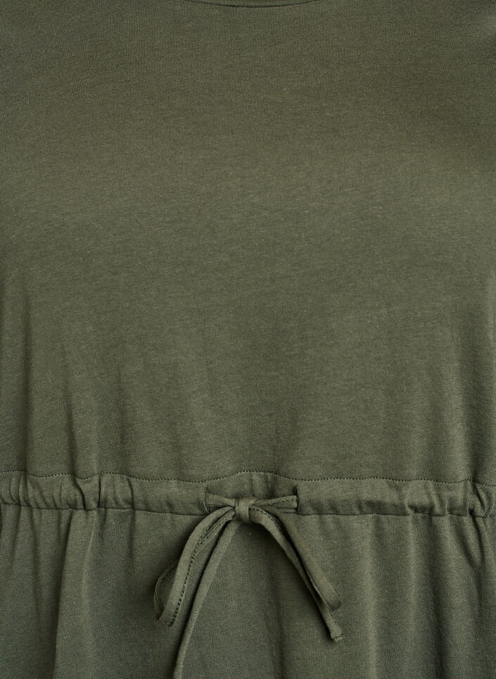 FLASH - Short T-shirt dress with tie belt, Green, Packshot image number 2