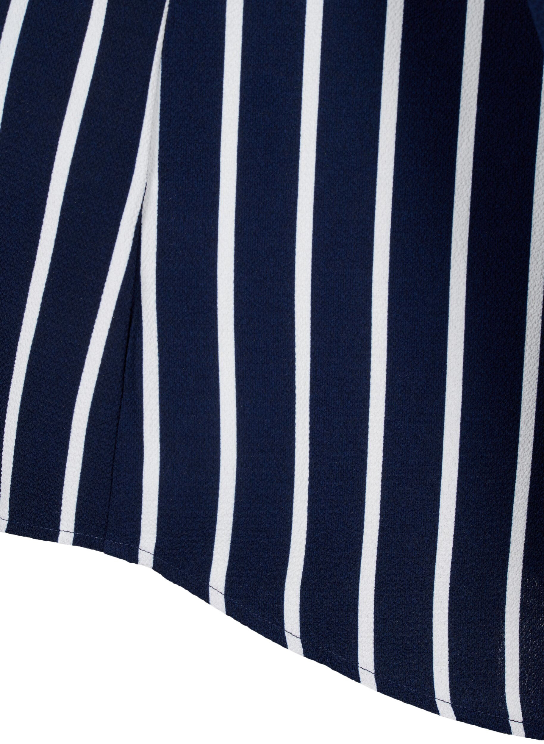 Zizzifashion Shirt blouse with v-neck and print, Maritime Blue Stripe, Packshot image number 3