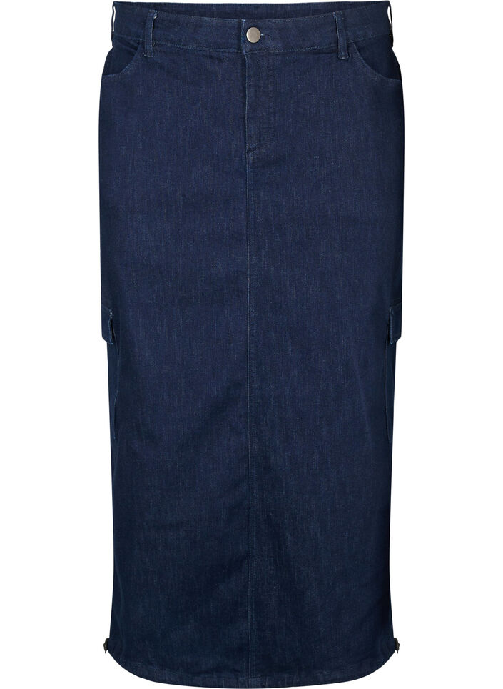 Denim maxi skirt, Dark Blue Denim, Packshot image number 0