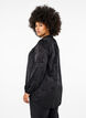 Satin blouse with tone-on-tone pattern, Black, Model image number 1