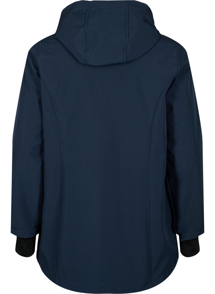 Short softshell jacket with detachable hood, Blue, Packshot image number 1