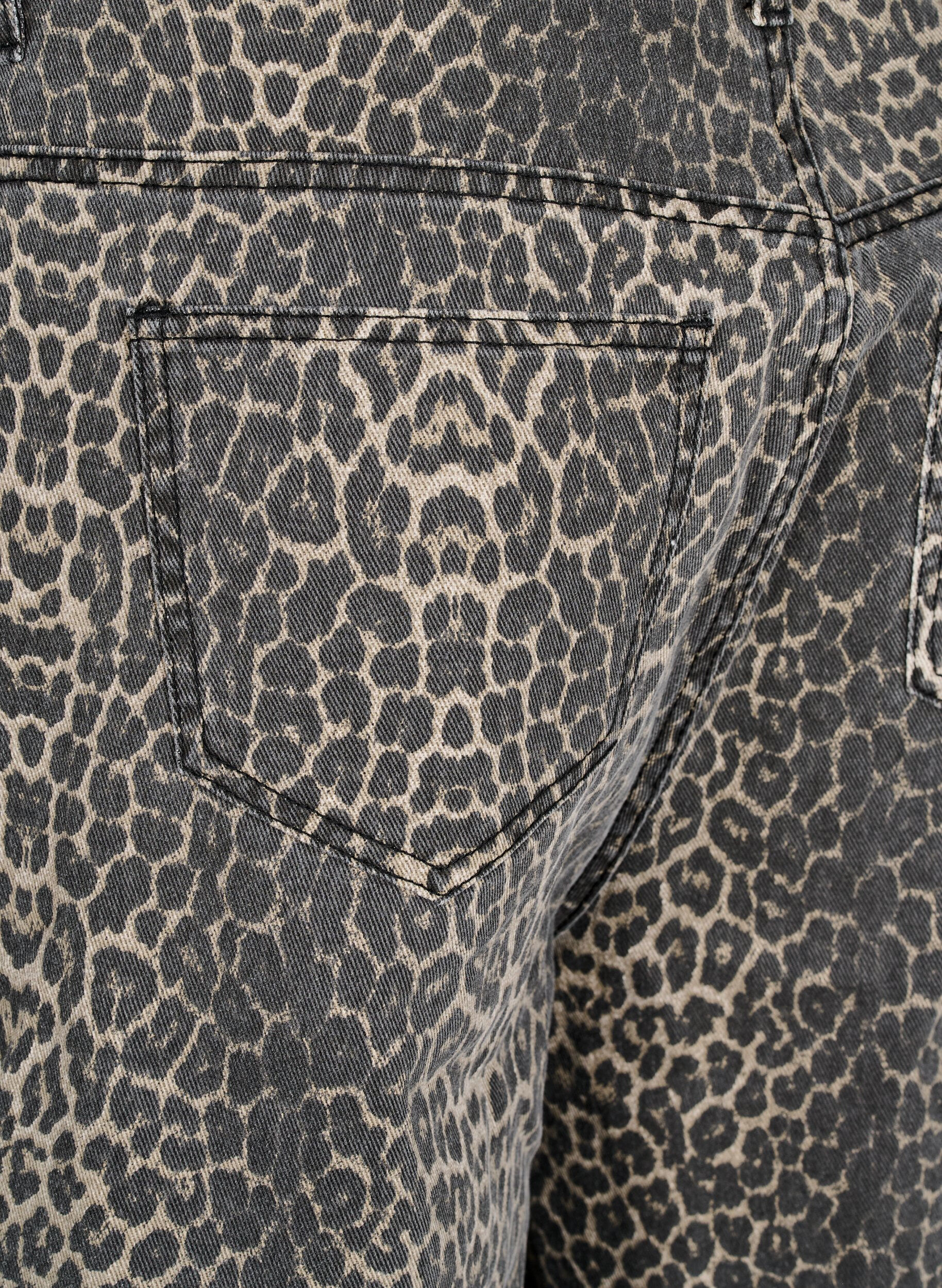Zizzifashion Leopard print denim Bermuda shorts, Brown, Packshot image number 3