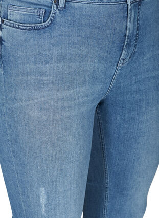 Cropped Amy jeans with raw edges, Blue denim, Packshot image number 2