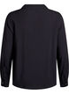 FLASH - Long-sleeved shirt with a V-neck, Black, Packshot image number 1