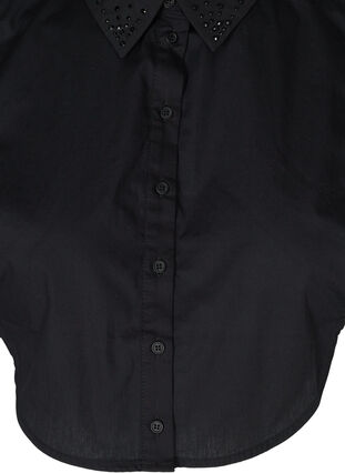 Detachable shirt collar with stones, Black, Packshot image number 2