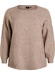Knitted blouse with rhinestones and studs, Beige, Packshot image number 0