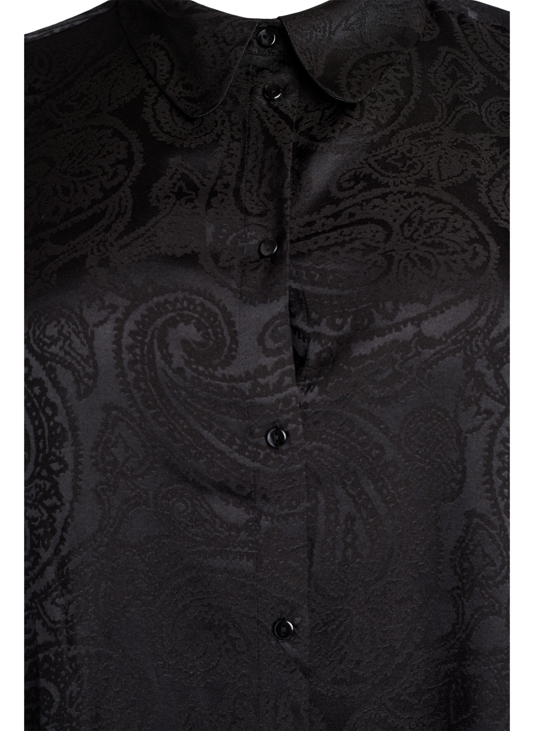 ZizzifashionShirt with tone-on-tone paisley pattern, Black, Packshot image number 2