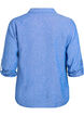 Shirt in linen and viscose with 3/4 sleeves, Blue, Packshot image number 1