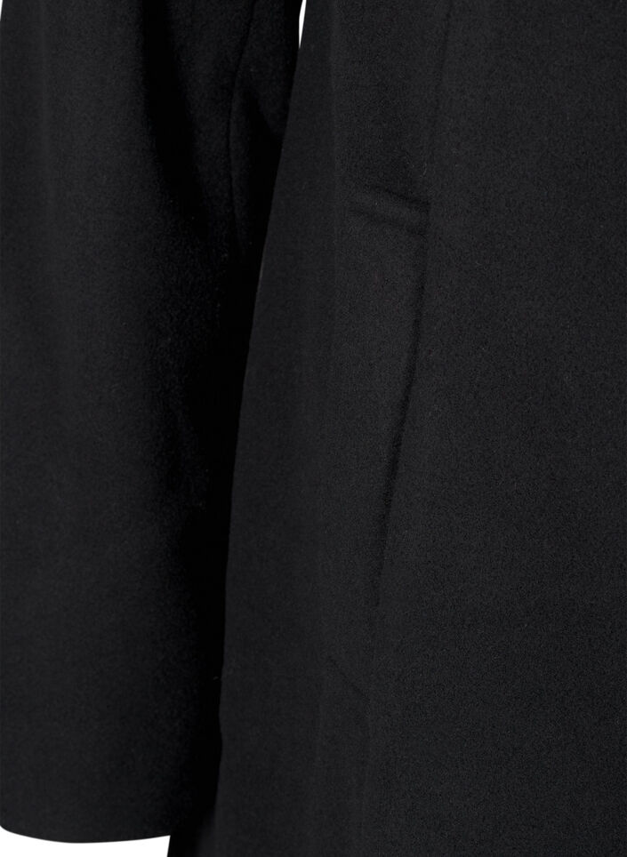 Short A-line coat, Black, Packshot image number 3