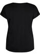 Short sleeved cotton blend t-shirt, Black, Packshot image number 1
