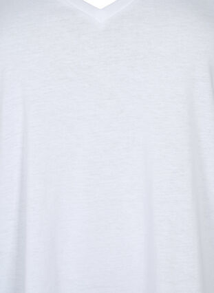 Short sleeve t-shirt with v-neckline, Bright White, Packshot image number 2