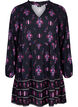 Long sleeve viscose dress with print, Black Pink AOP, Packshot image number 0