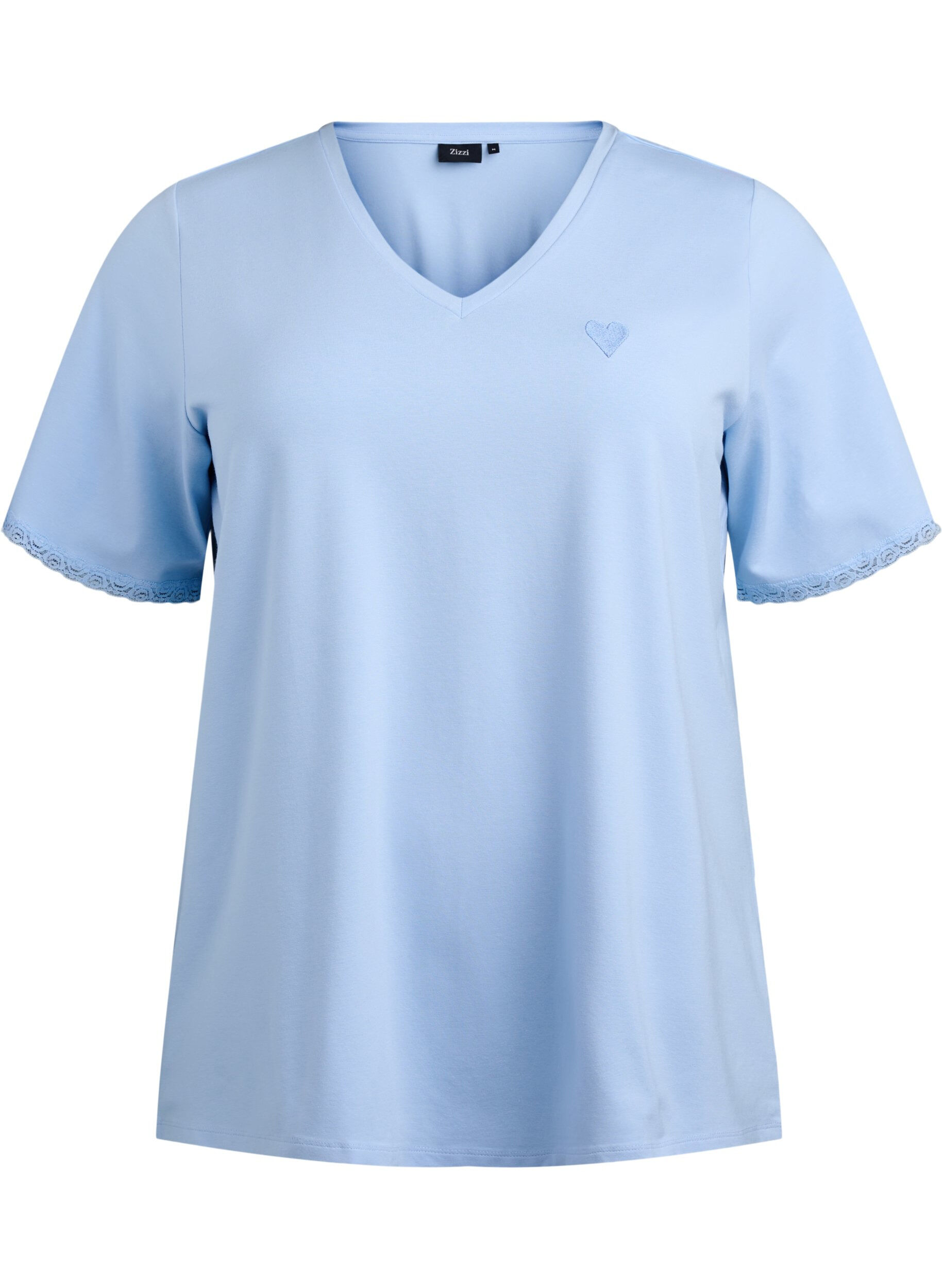 Zizzifashion Modal-blend T-shirt with a V-neck, Light Blue, Packshot image number 0