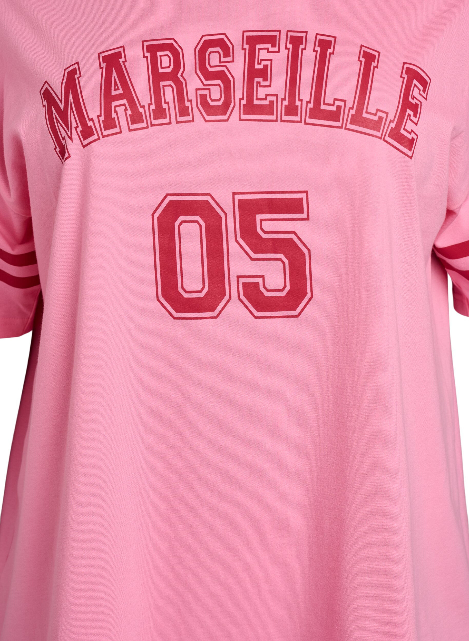 Zizzifashion Sporty oversized college T-shirt, Pink, Packshot image number 2