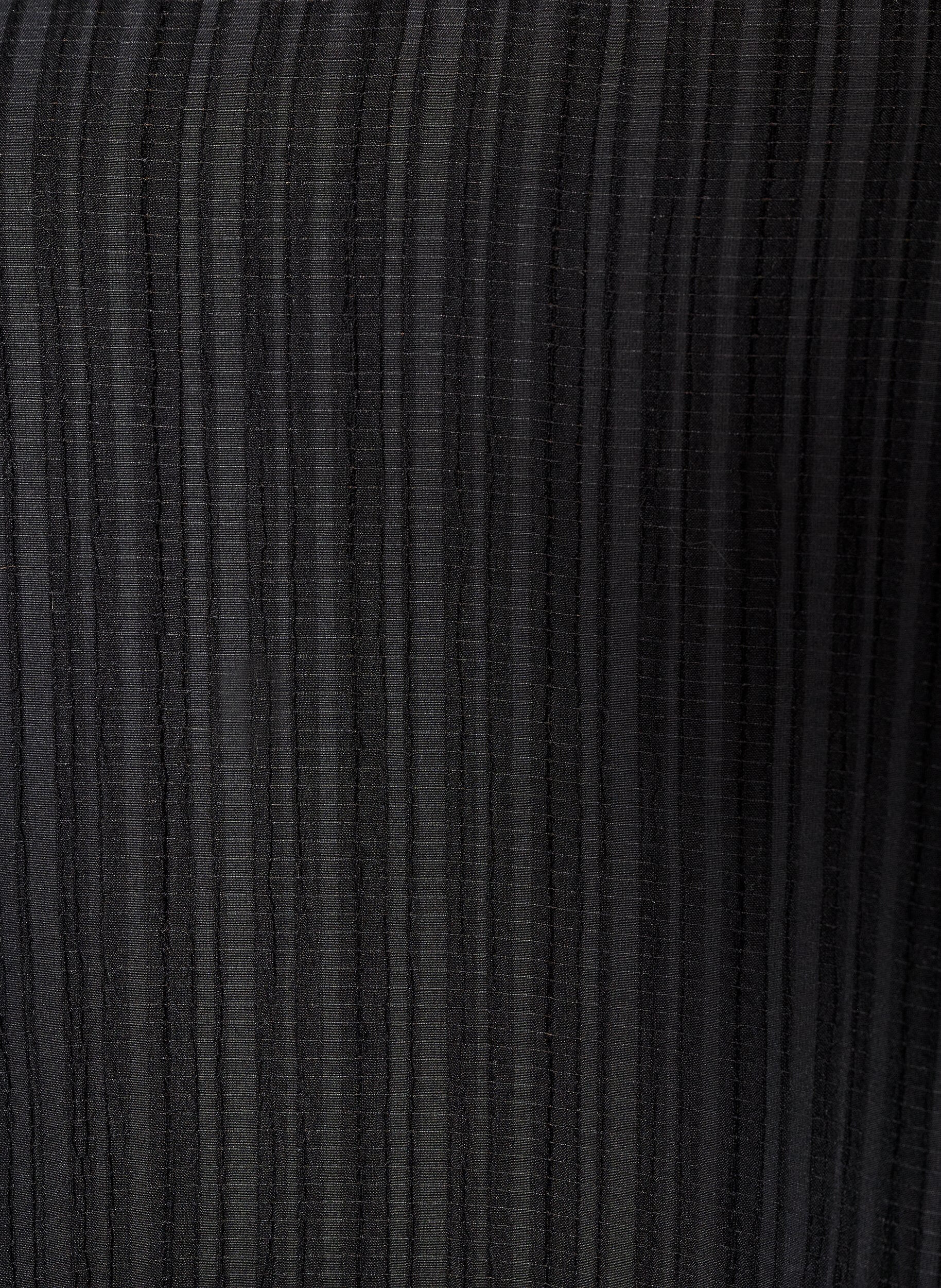 Zizzifashion Blouse with texture, V-neck and ruffles, Black, Packshot image number 2