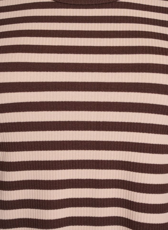 Striped blouse with long sleeves, Brown, Packshot image number 2