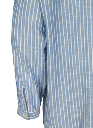 Long striped shirt in cotton, Country Blue Stripe, Packshot image number 3