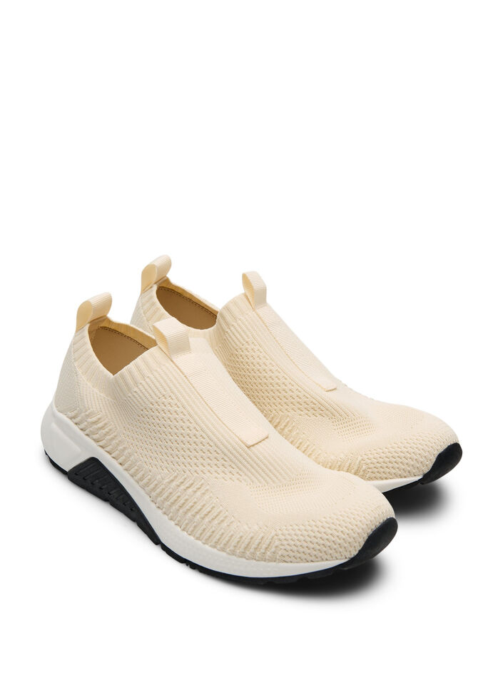 Sneakers in stretchy knit material, Beige, Packshot image number 1