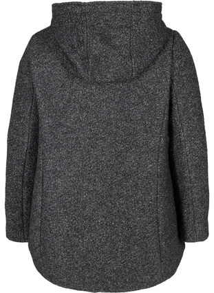 Short marled jacket with wool, Dark Grey Melange, Packshot image number 1