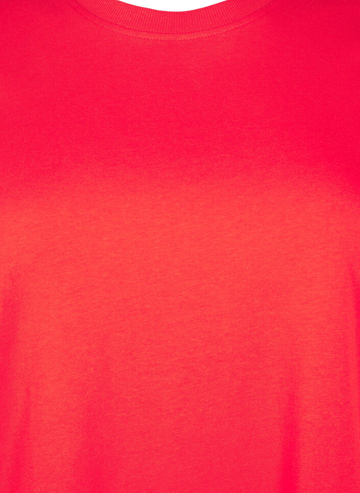 Basic cotton T-shirt with round neck, Red, Packshot image number 2