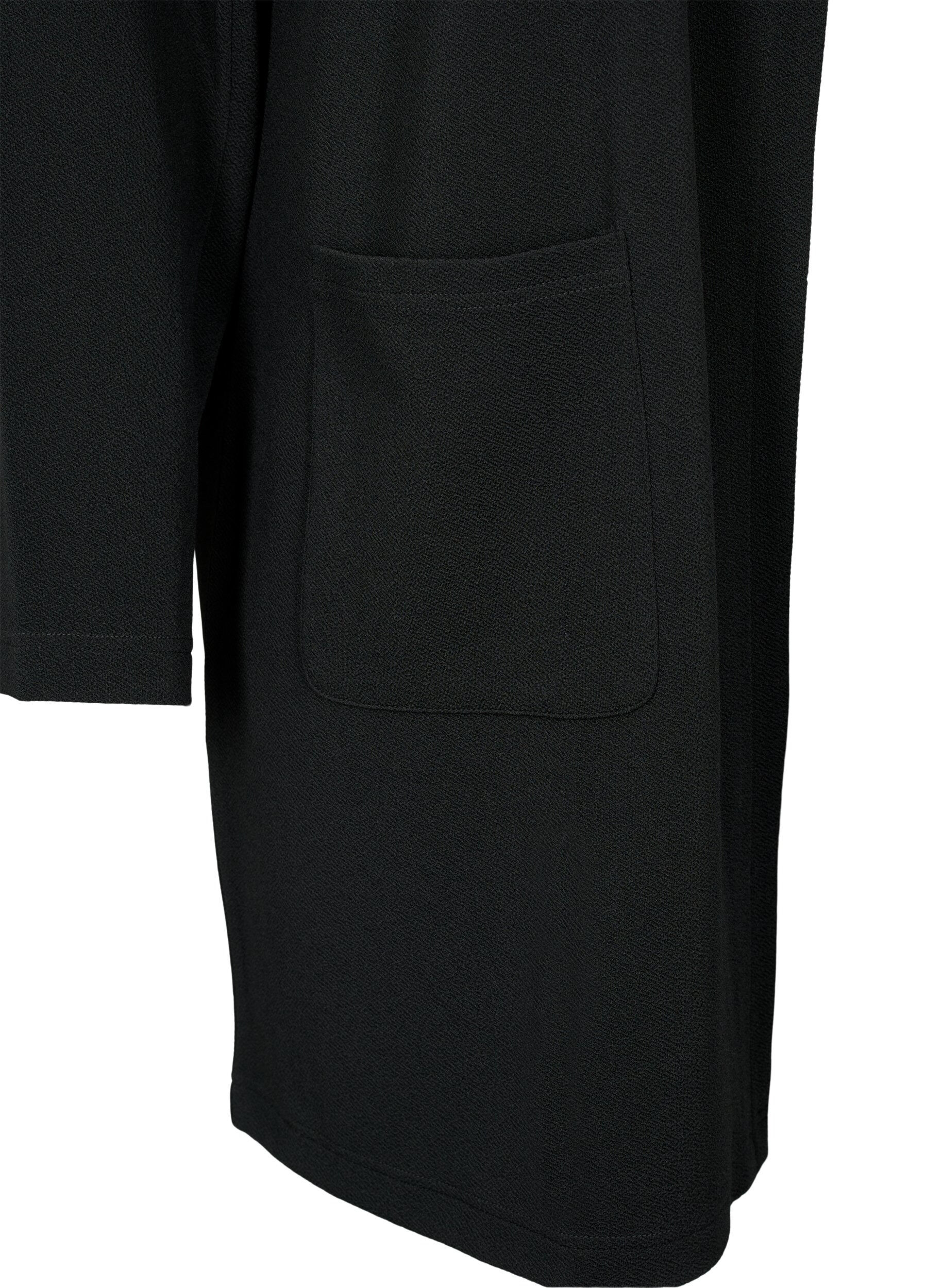Zizzifashion Long blazer with pockets, Black, Packshot image number 3