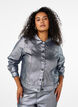 Short silver-coated denim jacket, Gun Silver, Model image number 0