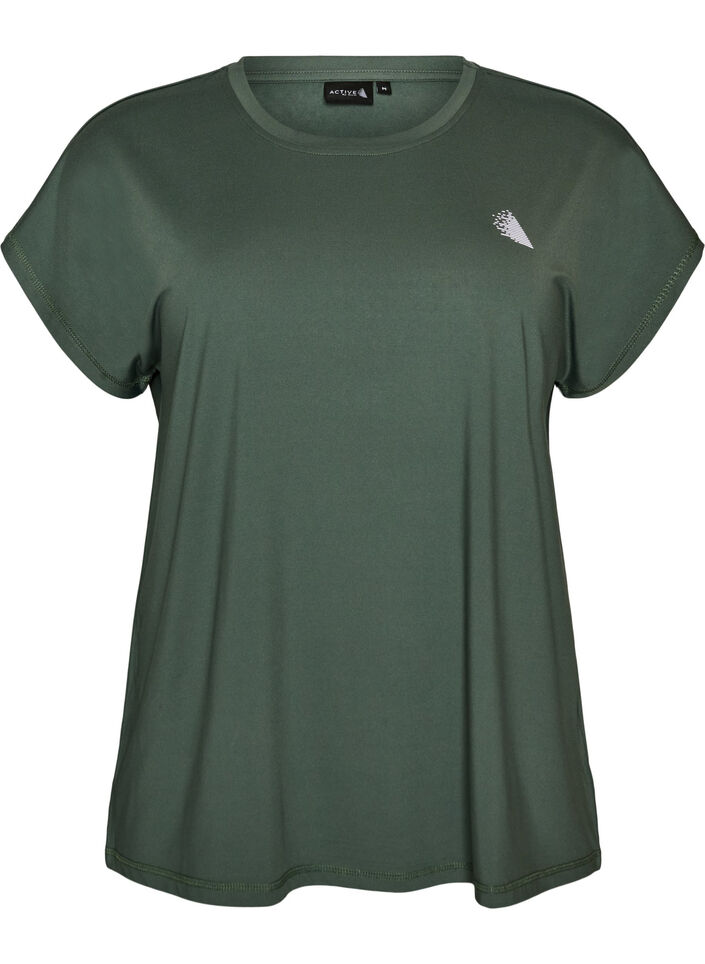 Solid-coloured training T-shirt, Green, Packshot image number 0