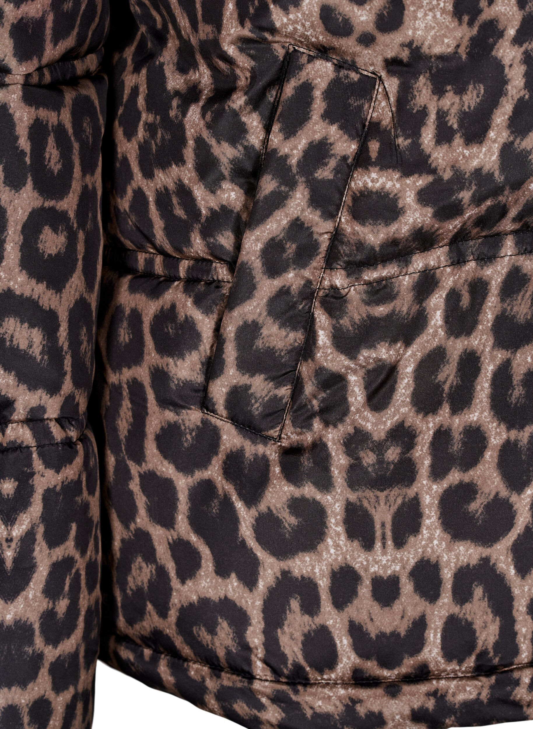 Zizzifashion Short puffer jacket with a hood and two-way zipper, Black, Packshot image number 3