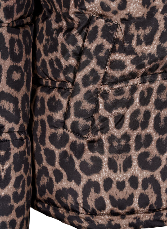 Short puffer jacket with a hood and two-way zipper, Black, Packshot image number 3