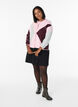 Cardigan with argyle pattern and round neck, Rose, Model image number 1