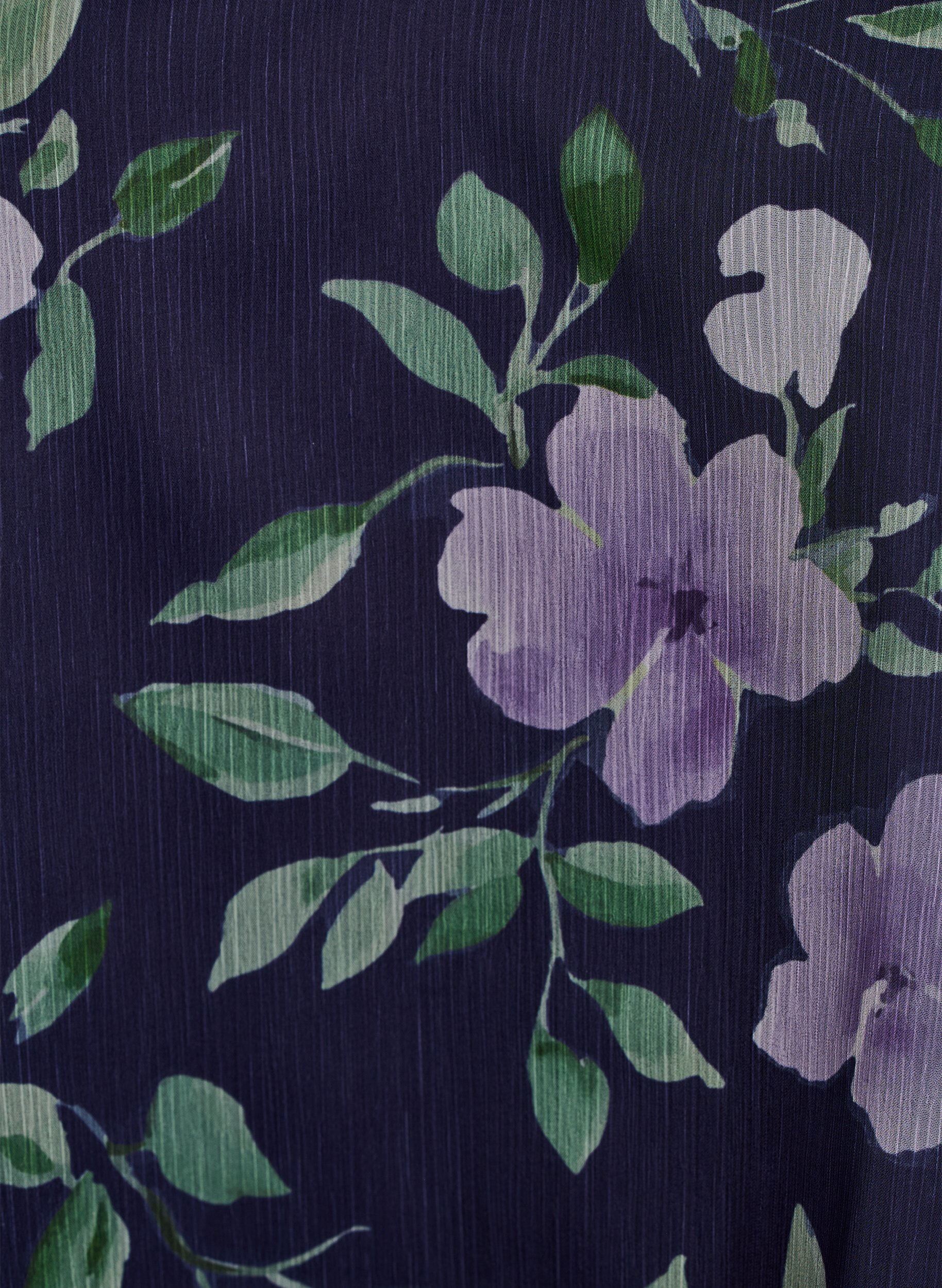 Zizzifashion Chiffon blouse with floral print and long sleeves, Blue, Packshot image number 2