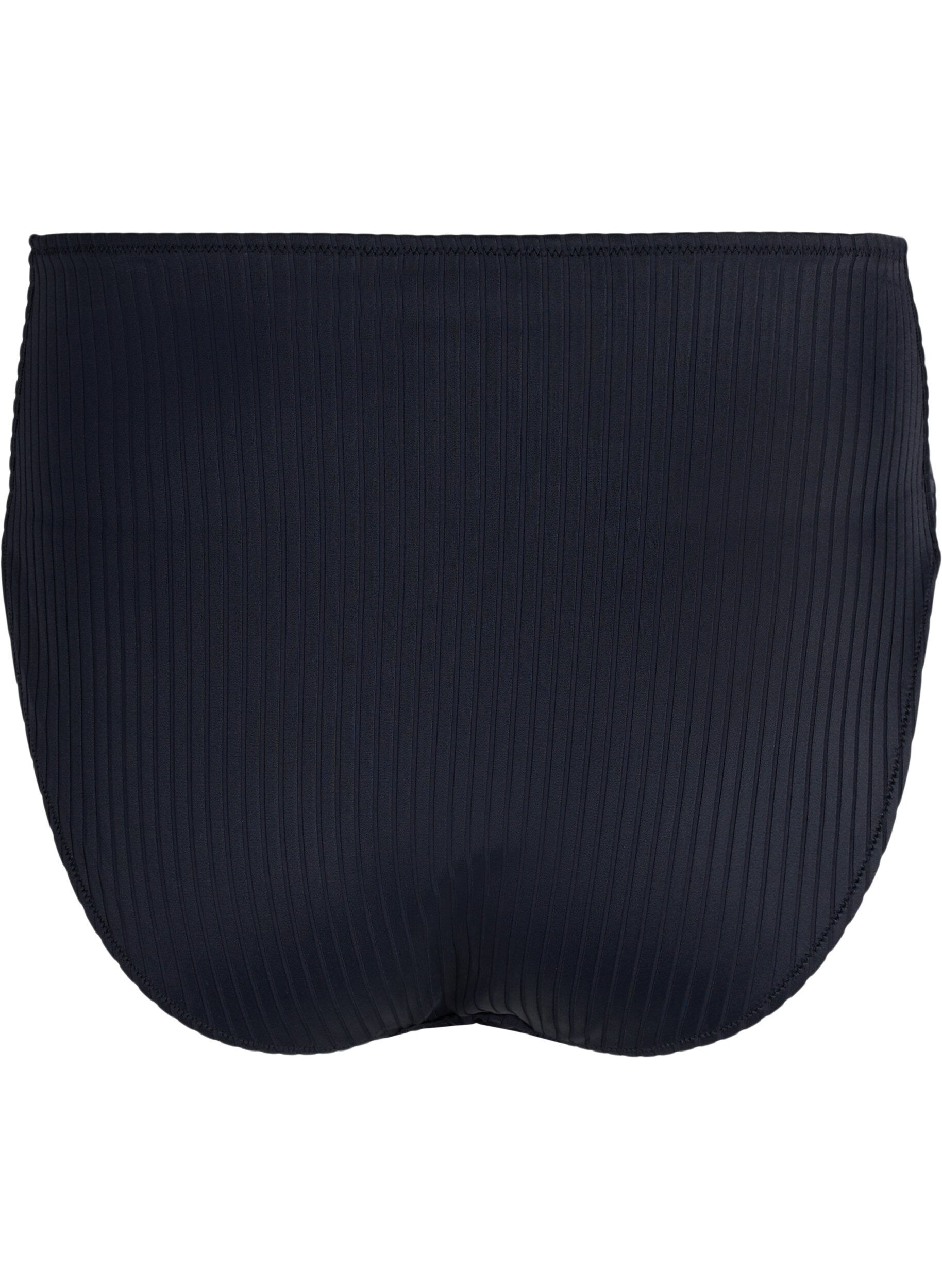 Zizzifashion High-waisted bikini bottoms with ribbed texture, Black, Packshot image number 1