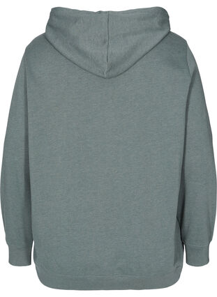 Hooded sweatshirt with print, Balsam Green Mel, Packshot image number 1