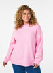 Jumper with decorative stitching, Pink, Model image number 0