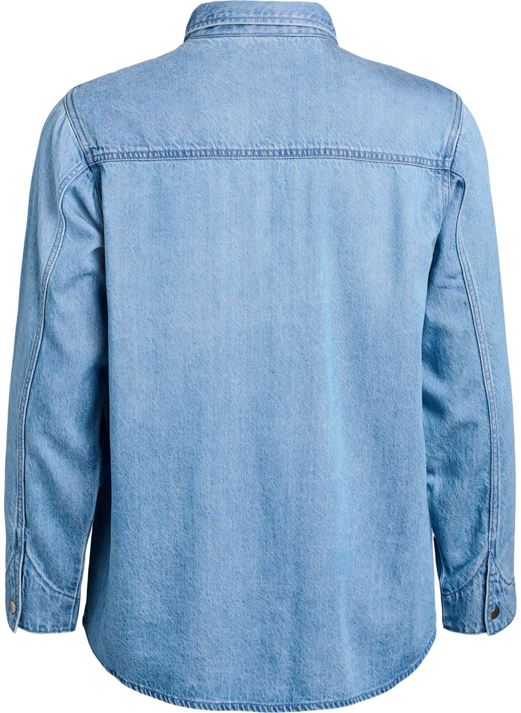 Zizzifashion Denim shirt with chest pockets, Blue, Packshot image number 1