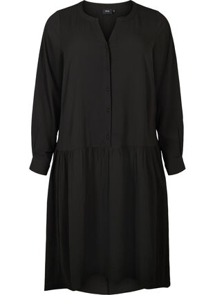 Midi dress with long sleeves, Black, Packshot image number 0