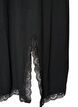 Viscose nightgown with lace and slits, Black, Packshot image number 3