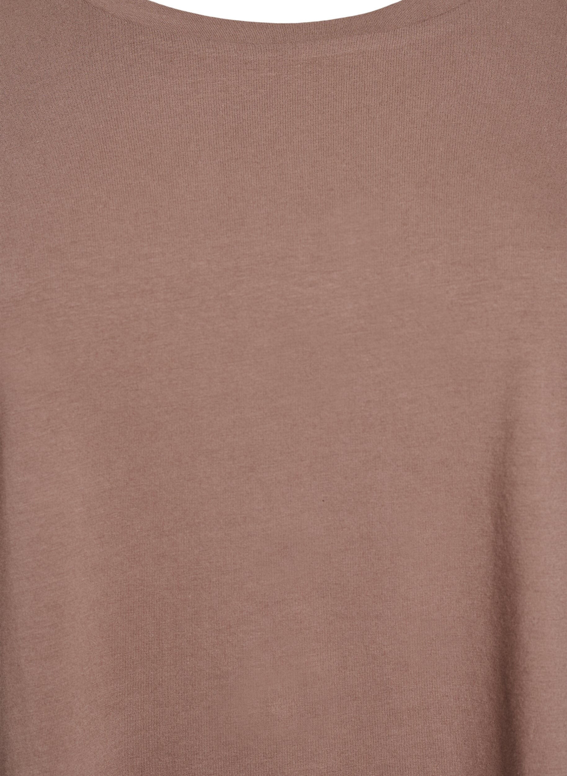 ZizzifashionBasic jersey blouse with long sleeves, Brown, Packshot image number 2