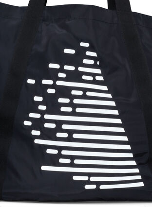 Sports bag with reflector and pockets, Black, Packshot image number 3