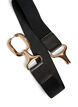 Elastic belt with a gold-coloured buckle, Black, Packshot image number 2