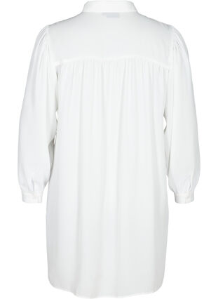 Long shirt with slightly puff sleeves, Bright White, Packshot image number 1