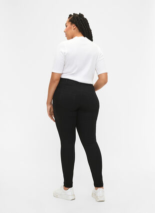 Extra slim fit Amy jeans with a high waist, Black, Model image number 2