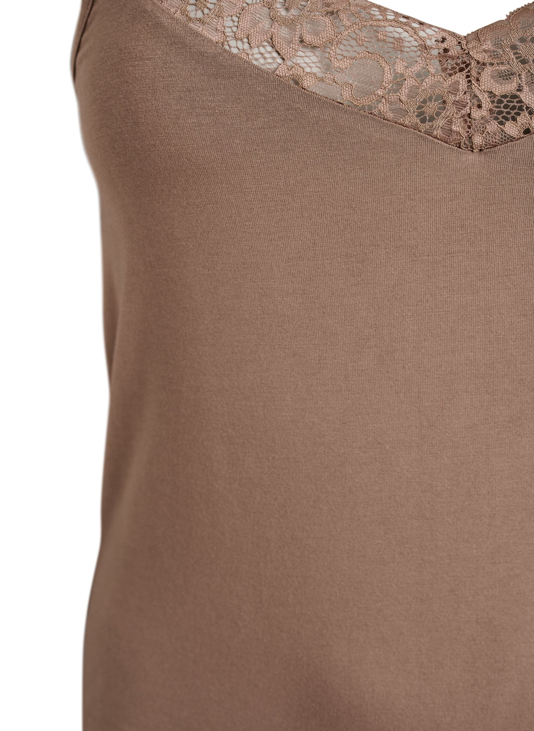 ZizzifashionViscose top with lace edge, Beige, Packshot image number 2