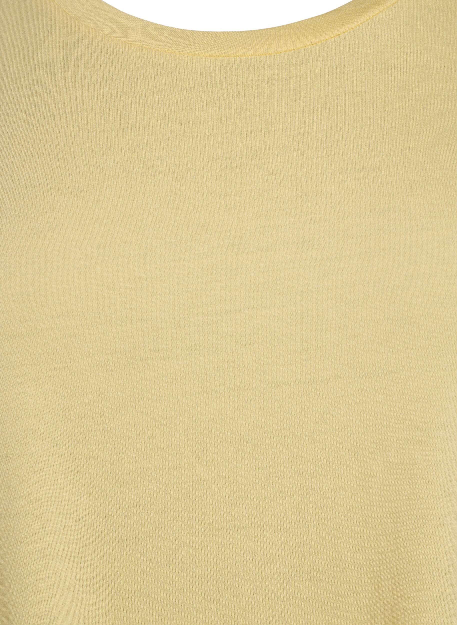 Zizzifashion Short-sleeved cotton blend t-shirt, Yellow, Packshot image number 2
