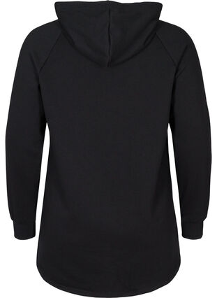 Sweatshirt with pocket and hood, Black, Packshot image number 1